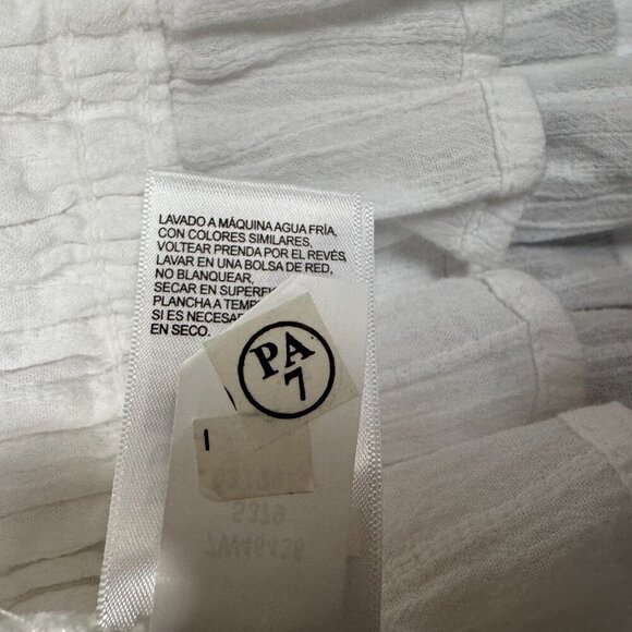 Lucky Brand White Cotton Crochet Collar Halter Neck Shirred Waist Peplum Top - Picture 13 of 13